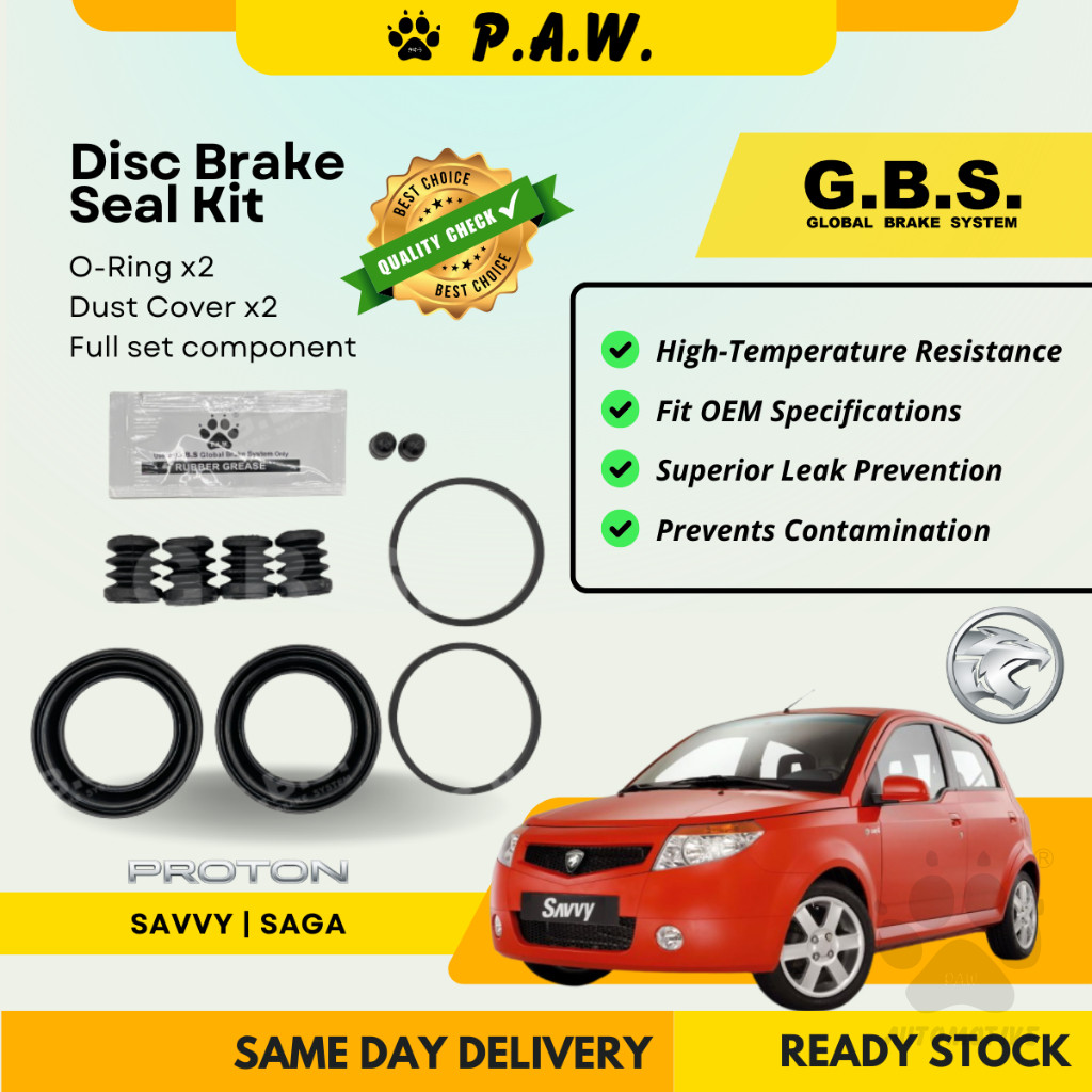 GBS Disc Brake Seal Kit For PROTON SAGA BLM FLX SAVVY (Front) (Full Set)