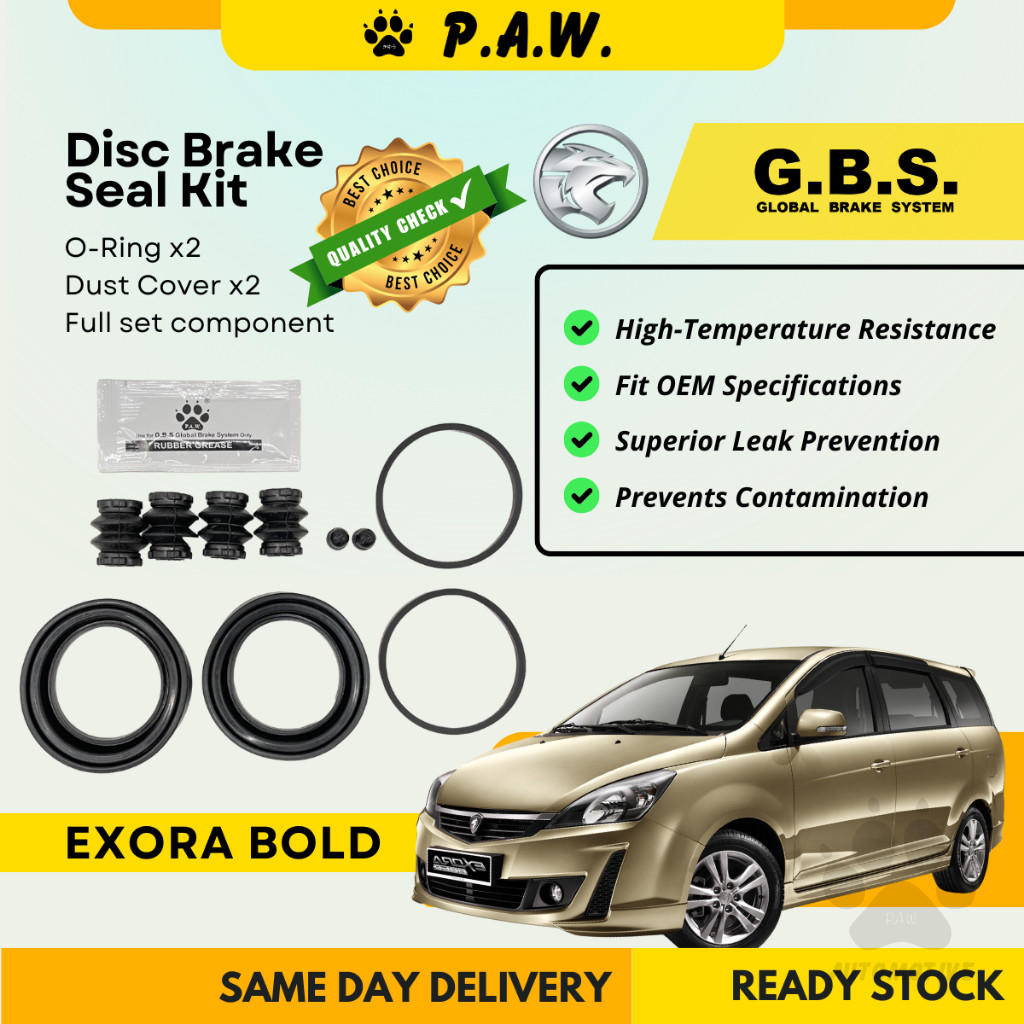GBS Disc Brake Seal Kit For PROTON EXORA BOLD (Front) (Full Set)
