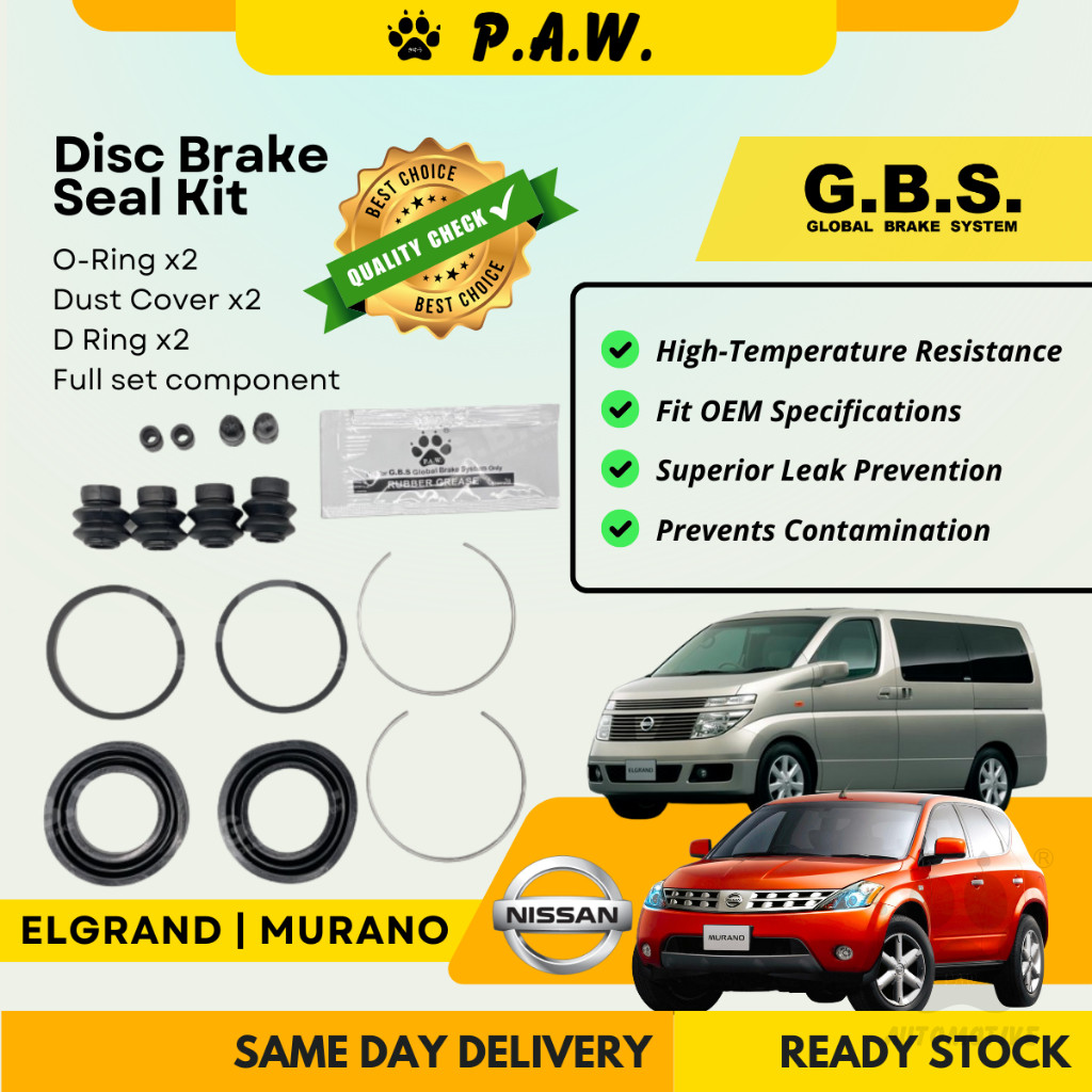 GBS Disc Brake Seal Kit For NISSAN ELGRAND,MURANO (Rear) (Full Set)