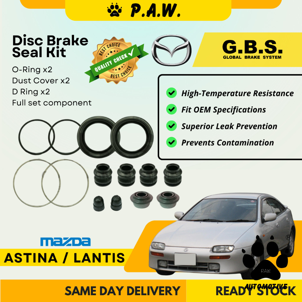 GBS Disc Brake Seal Kit For  Mazda Astina / Lantis / 323F Z5 1.5 1996-1998 (Front) (Full Set)