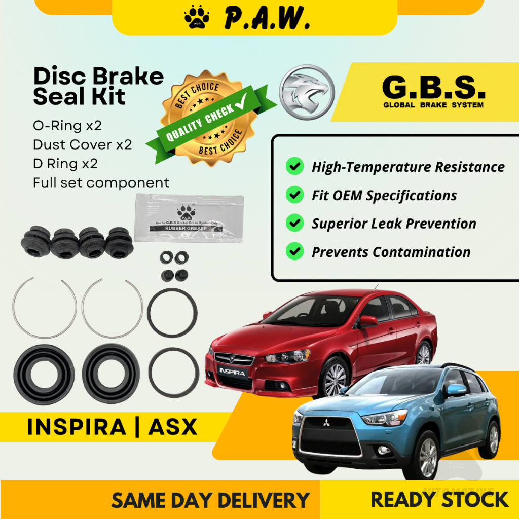 GBS Disc Brake Seal Kit For PROTON INSPIRA ASX (Rear) (Full Set)