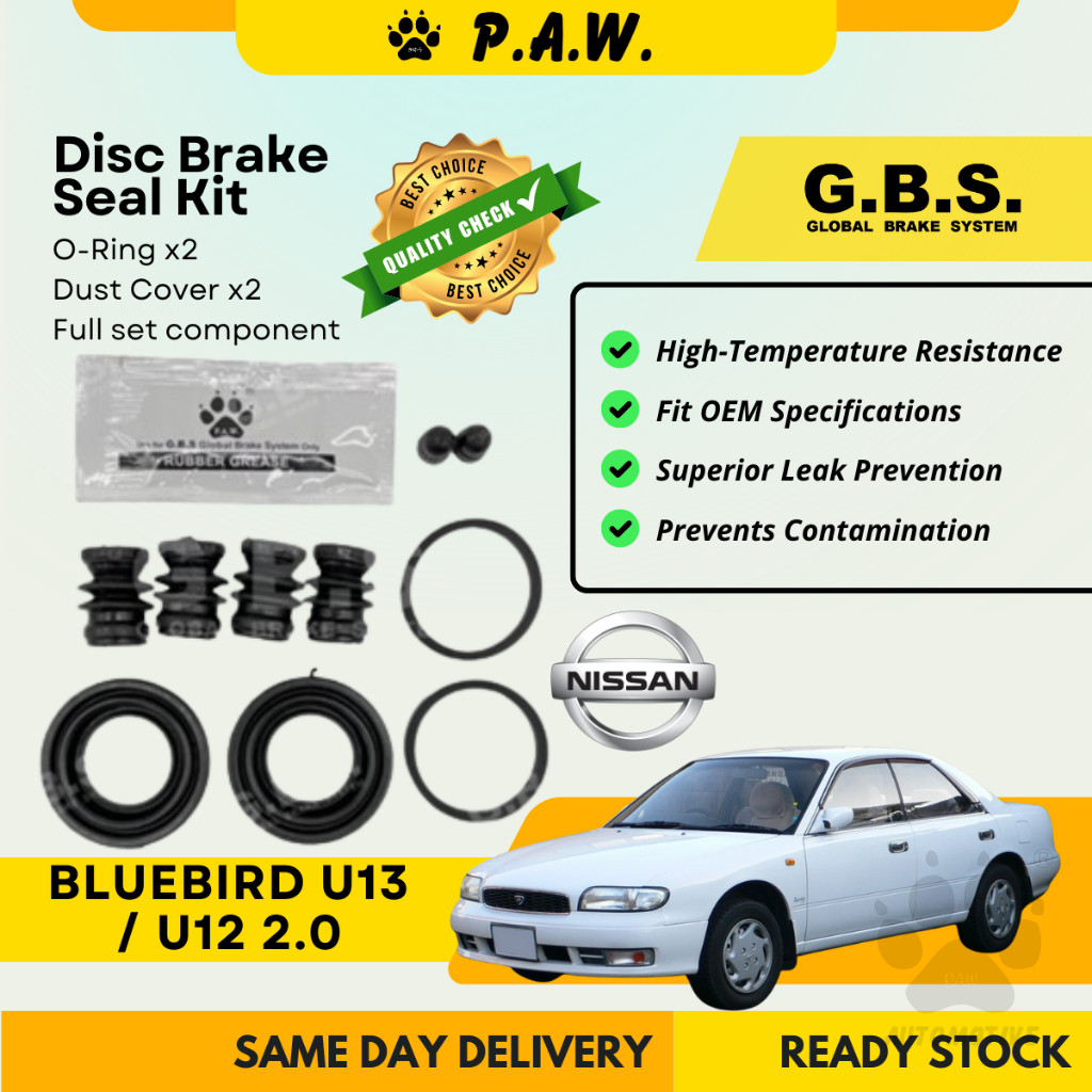 GBS Disc Brake Seal Kit For NISSAN U12 2.0, U13 (Rear) (Full Set)