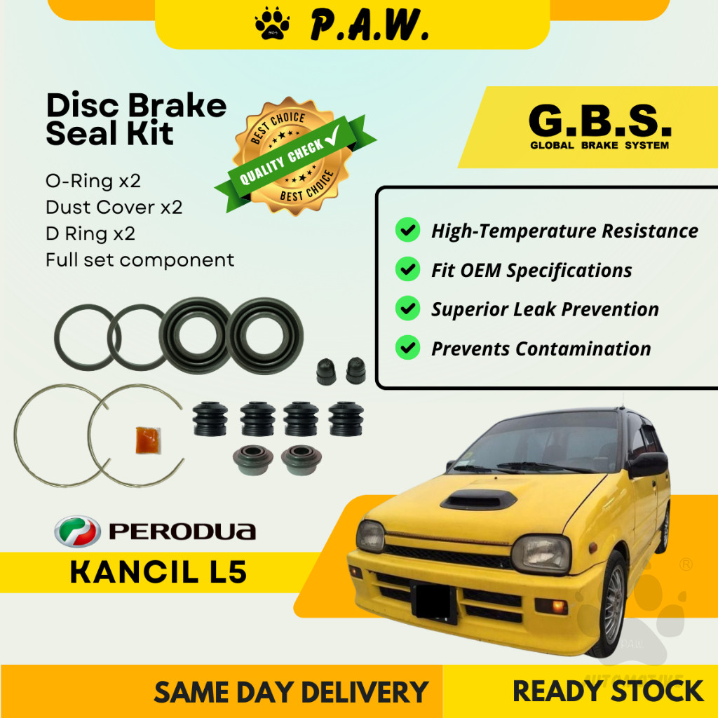 GBS Disc Brake Seal Kit For PERODUA KANCIL L5 (Rear) (Full Set)