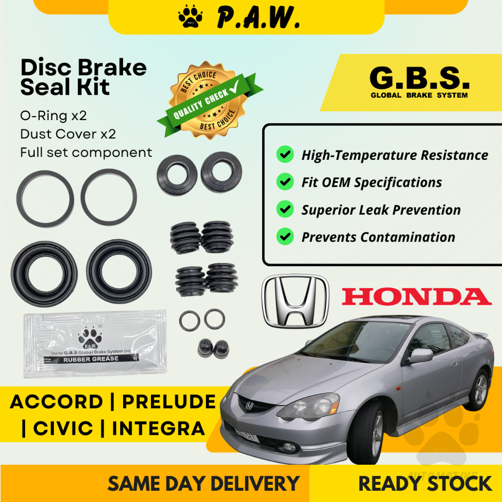GBS Disc Brake Seal Kit For HONDA ACCORD CA3, SEO,VTI,PRELUDE SBO,SO4,INTEGRA (Rear)(Full Set)