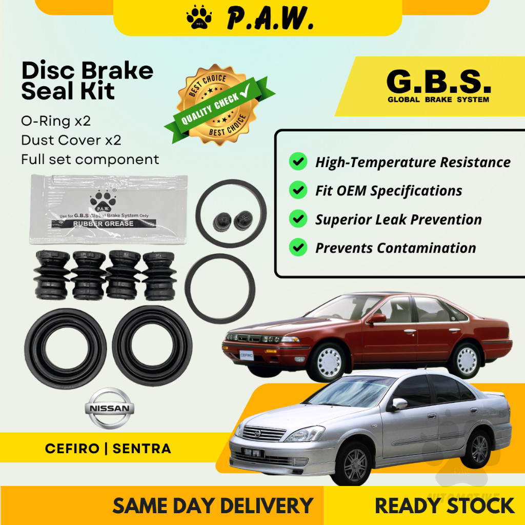 GBS Disc Brake Seal Kit For NISSAN SENTRA N16,CEFIRO A32 A33,SENTRA B14 (Rear) (Full Set)