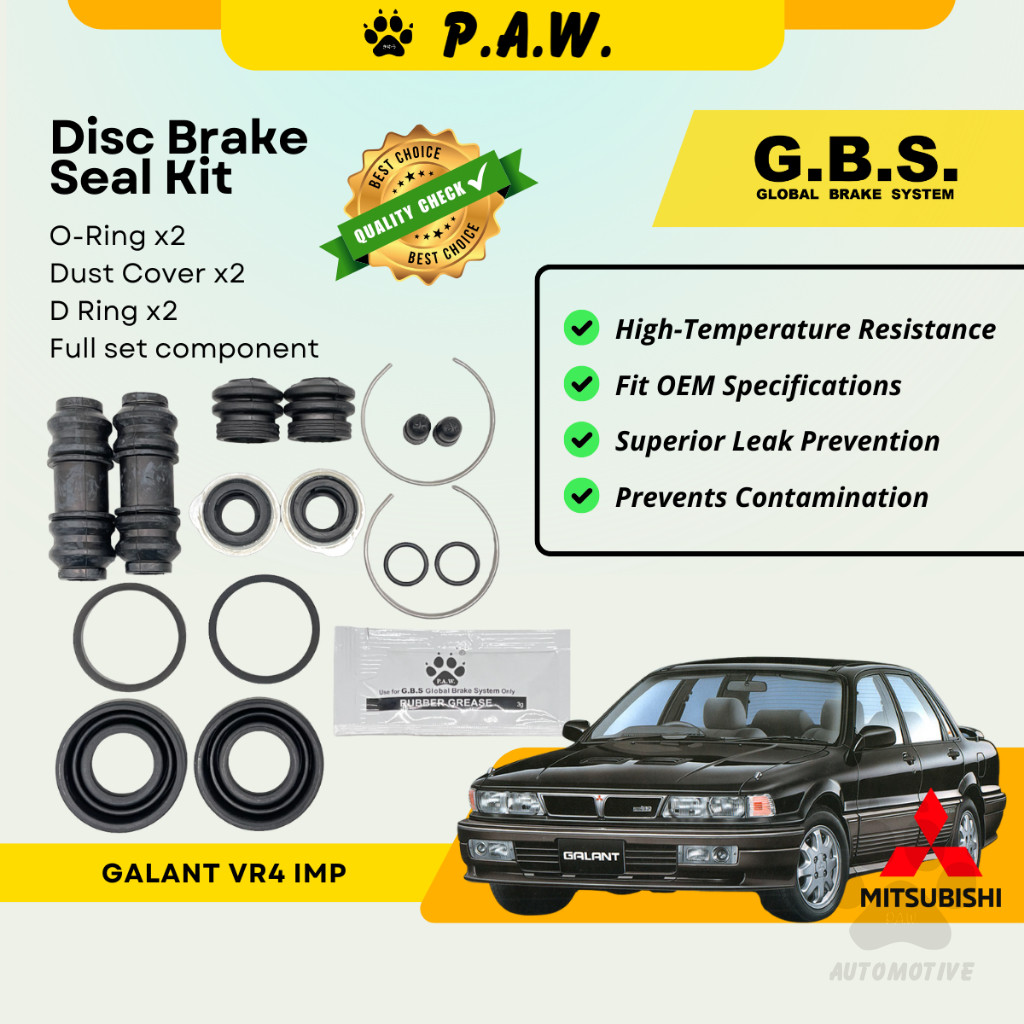GBS Disc Brake Seal Kit For MITSUBISHI GALANT VR4 IMP (Rear) (Full Set)