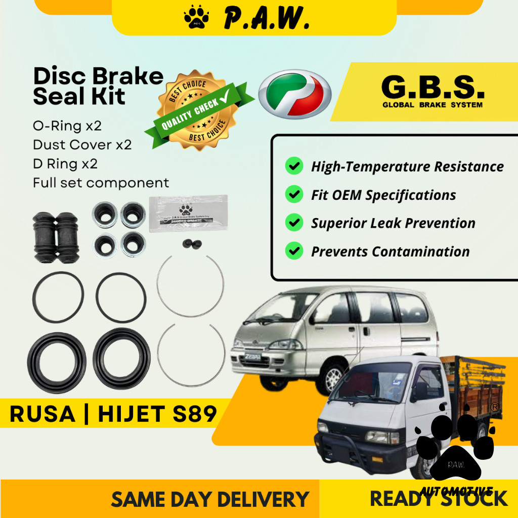 GBS Disc Brake Seal Kit For PERODUA RUSA, HIJET S89 (Front) (Full Set)
