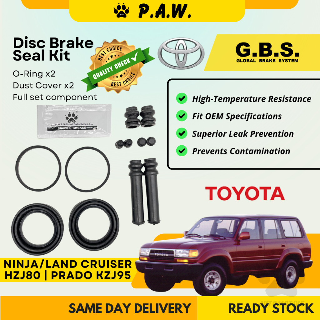 GBS Disc Brake Seal Kit For TOYOTA LAND CRUISER NINJA HZJ80 PRADO KZJ95 (Rear) (Full Set)