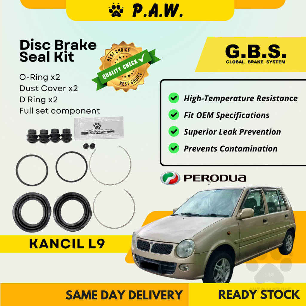 GBS Disc Brake Seal Kit For PERODUA KANCIL L9 (Front) (Full Set)