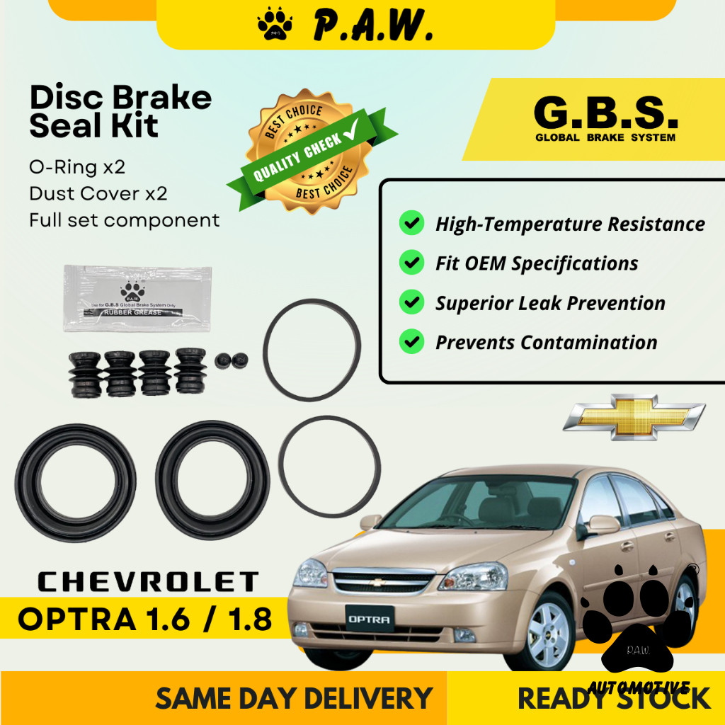 GBS Disc Brake Seal Kit For CHEVROLET OPTRA 1.6 1.8 (Front) (Full Set)