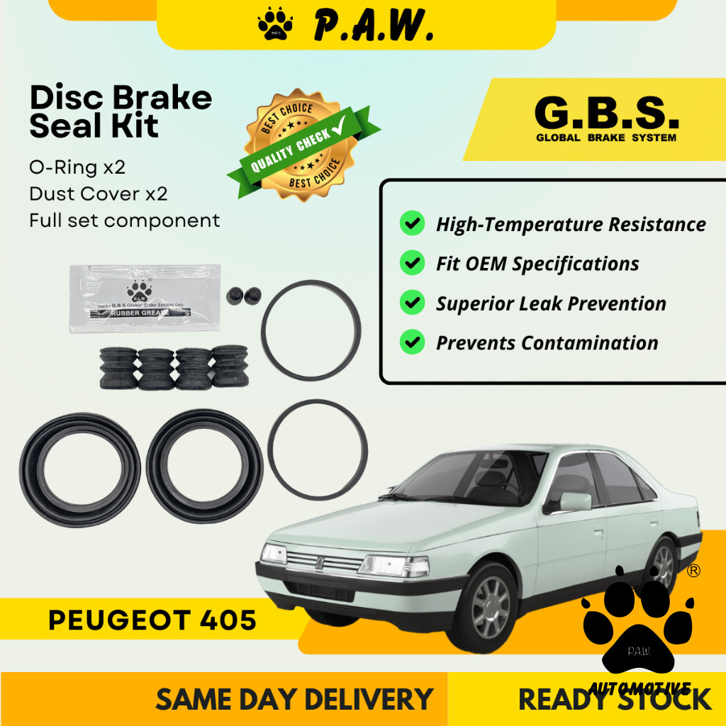 GBS Disc Brake Seal Kit For PEUGEOT PEUGEOT 405 (Front) (Full Set)