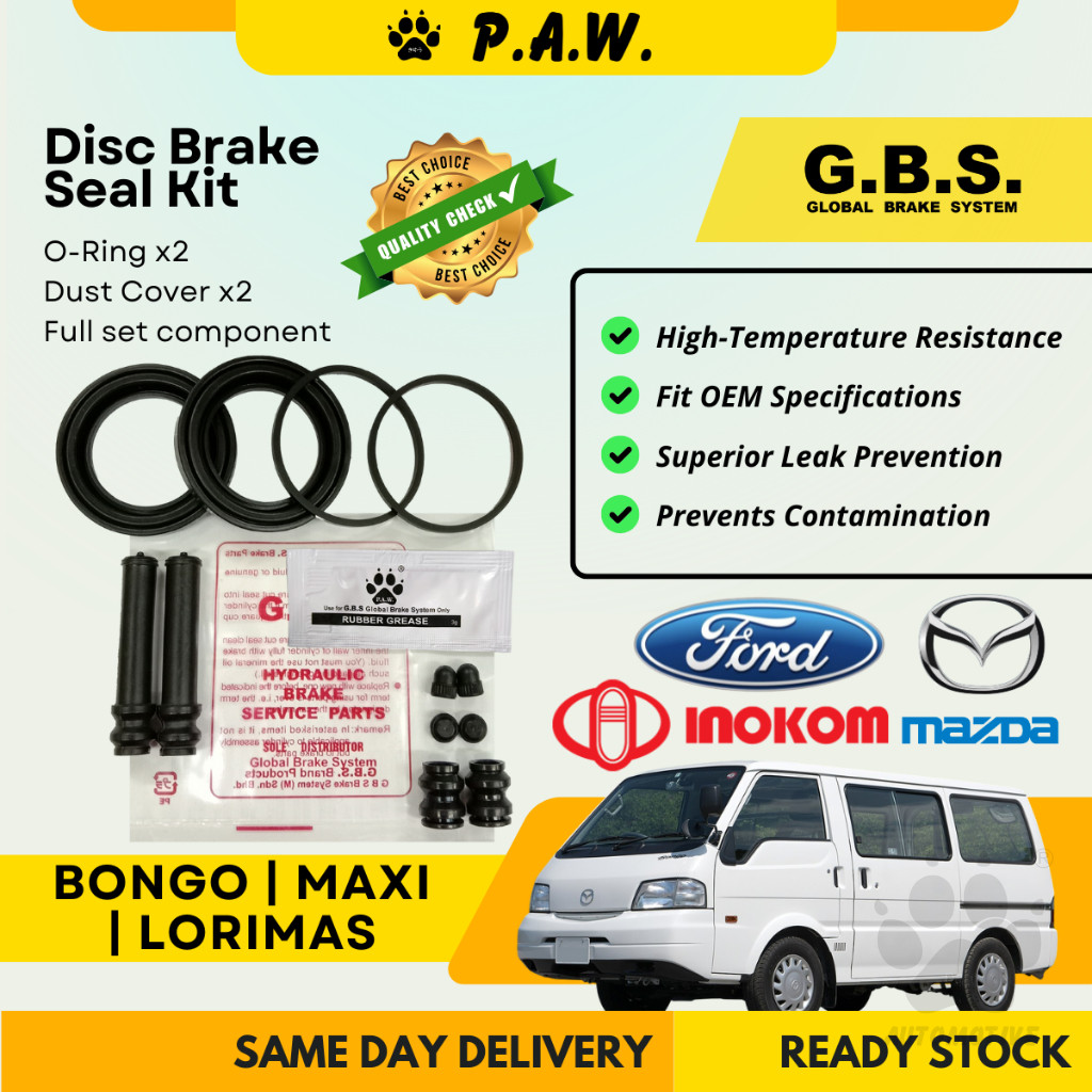 GBS Disc Brake Seal Kit For MAZDA MAXI E1400 E1800 LORRYMAS (Rear) (Full Set)