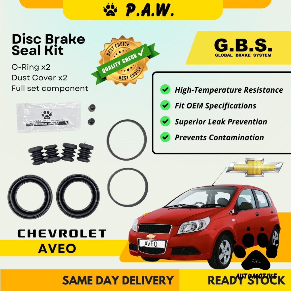 GBS Disc Brake Seal Kit For CHEVROLET AVEO (Front) (Full Set)