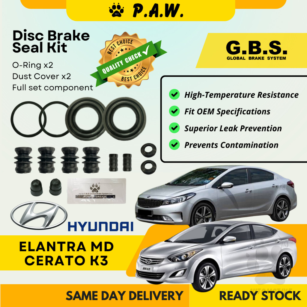 GBS Disc Brake Seal Kit For HYUNDAI ELANTRA MD CERATO K3 (Rear) (Full Set)