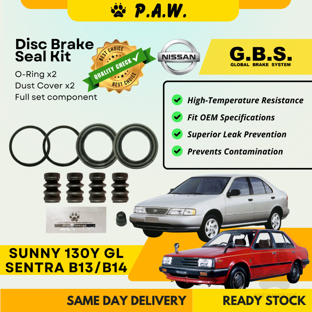 GBS Disc Brake Seal Kit For NISSAN SUNNY 130Y GL,SENTRA B13,SENTRA B14 (Front) (Full Set)