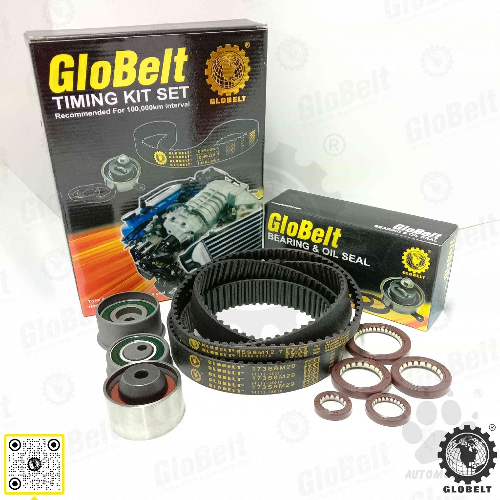 Globelt Timing Belt Kit Set For Kia Optima Hyundai Sonata 5 Trajet 2.0 2001 (2005  (173S8M29 65S8M12.7)