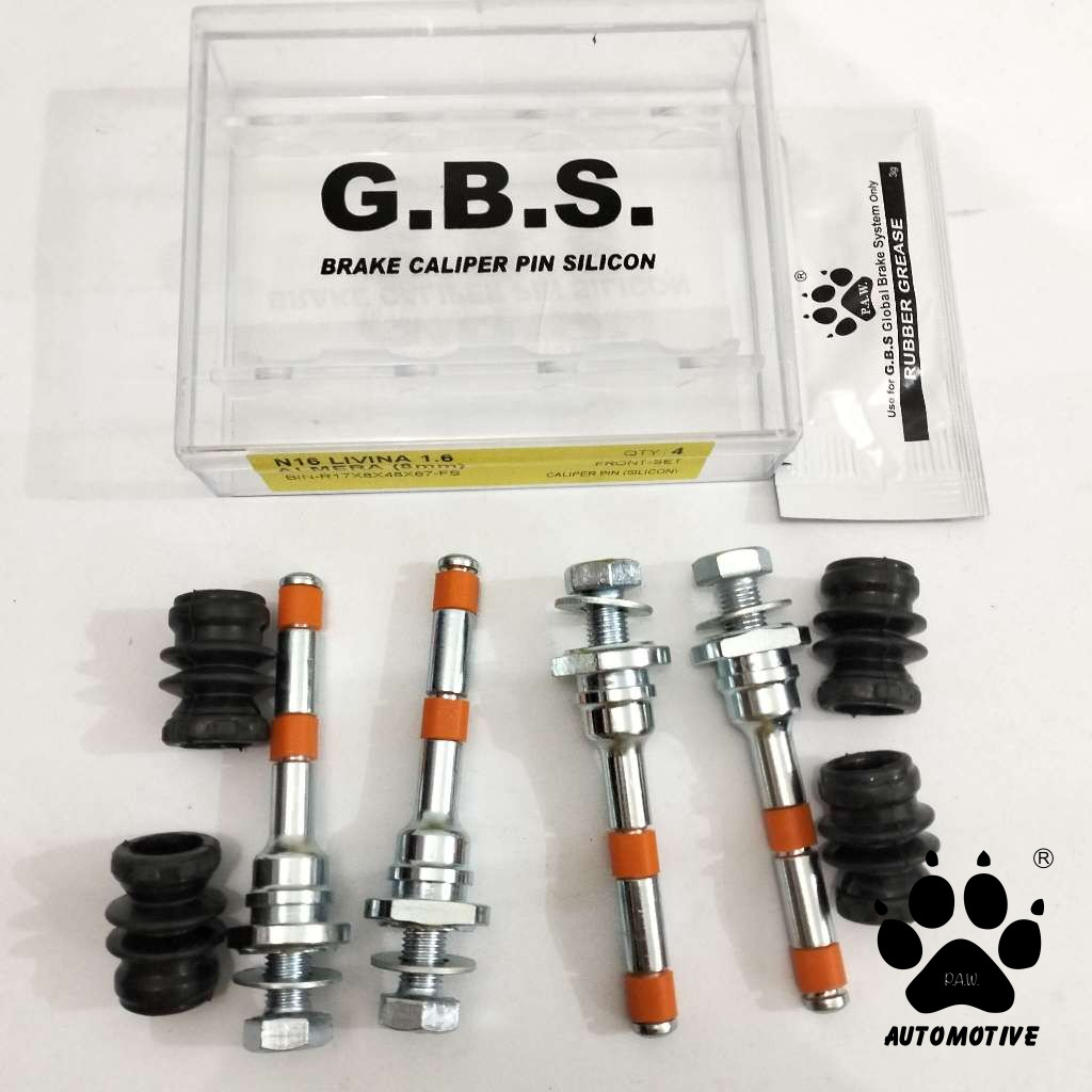 Second image of GBS Front Disc Brake Caliper Pin for NISSAN N16 1.6, B14 LIVINA 1.6 ALMERA (FULL SET)