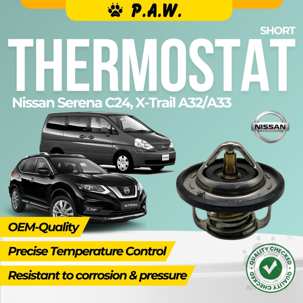 Thermostat (SHORT) for Nissan Serena C24, X-Trail A32/A33 95°C (With Oring)