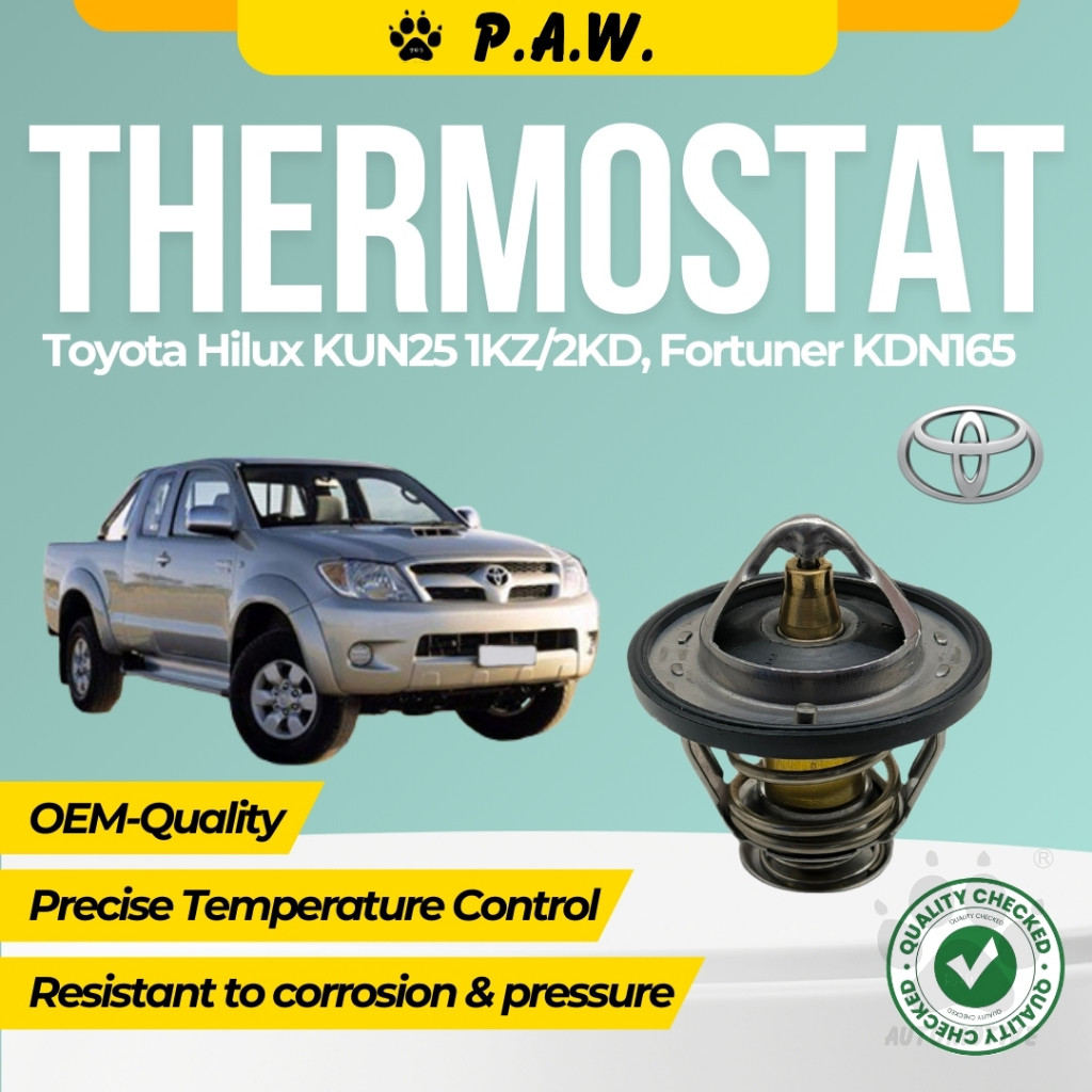 Thermostat for Toyota Hilux KUN25 1KZ/2KD, Fortuner KDN165 82°C (With Oring)