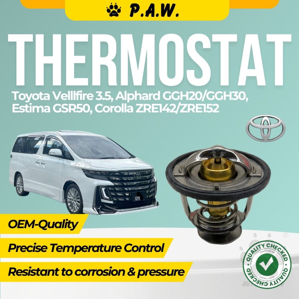 Thermostat for Toyota Velllfire 3.5, Alphard GGH20/GGH30, Estima GSR50, Corolla ZRE142/ZRE152 82°C (With Oring)