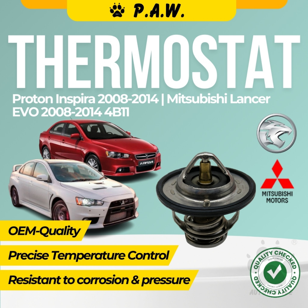 Thermostat for Proton Inspira 2008-2014 & Mitsubishi Lancer EVO 2008-2014 4B11 82°C (With Oring)