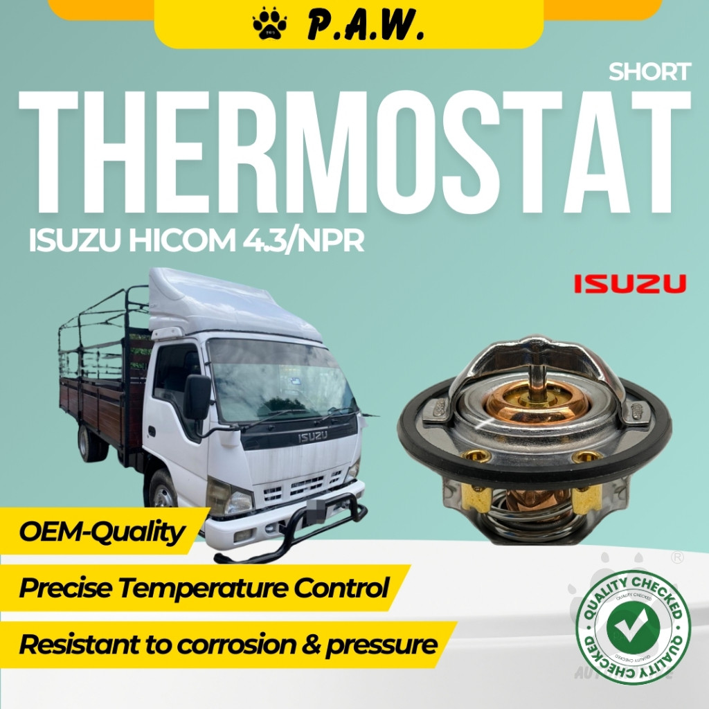 Thermostat (SHORT) for Isuzu Hicom 4.3, NPR 85°C (With Oring)