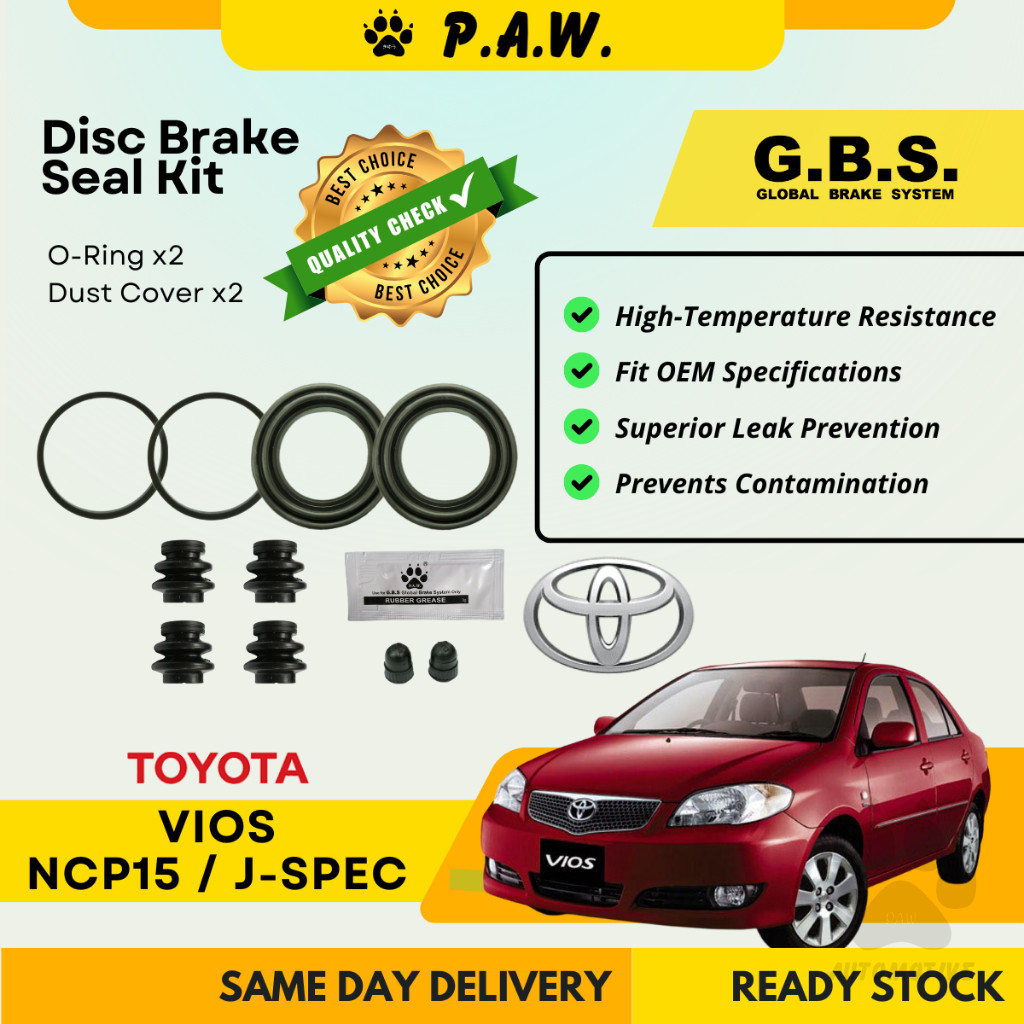 GBS Disc Brake Seal Kit for Toyota Vios NCP150 / J-SPEC (FRONT) (FULL SET)