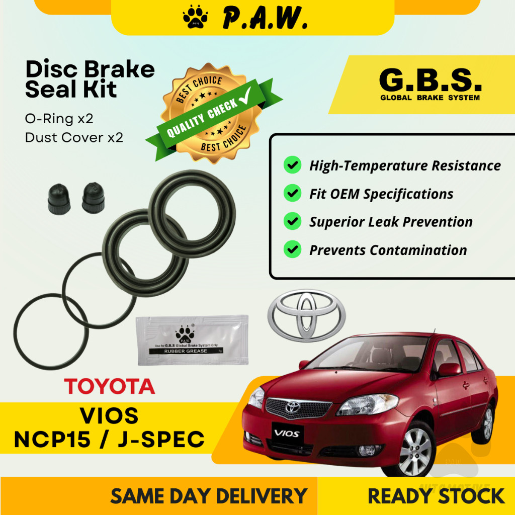 GBS Disc Brake Seal Kit for Toyota Vios NCP150 / J-SPEC (FRONT) (HALF SET)