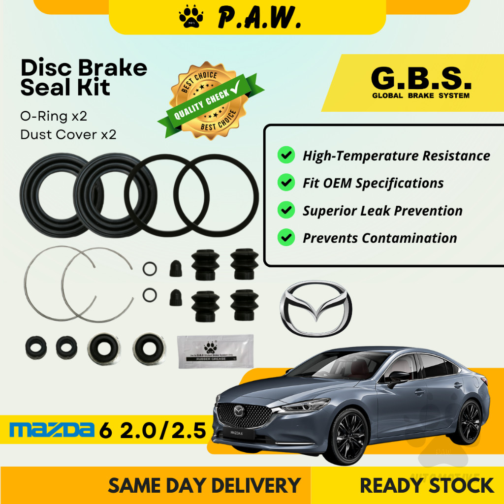 GBS Disc Brake Seal Kit for MAZDA 6 2.0/2.5 GH1 GH2 (Rear) (Full Set)