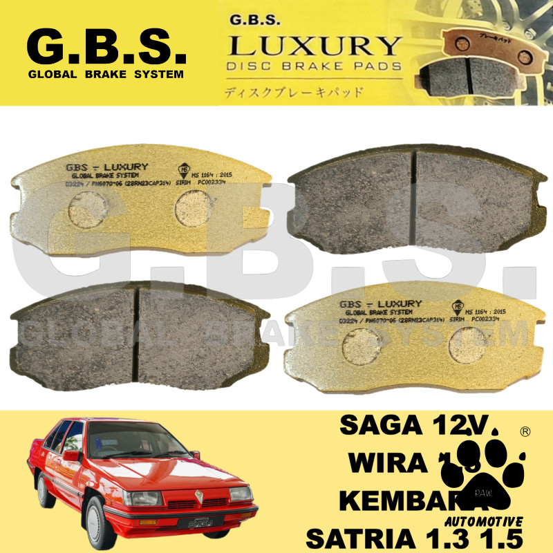 LUXURY BRAKE PAD FRONT :  SAGA 12V WIRA 1.5 KEMBARA SATRIA 1.3 1.5 B/PAD