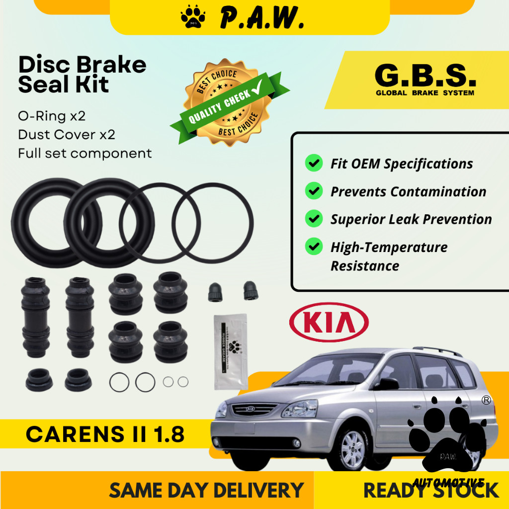 GBS Disc Brake Seal Kit for Kia Carens II 1.8 2002~2006 (Rear) (Full Set)