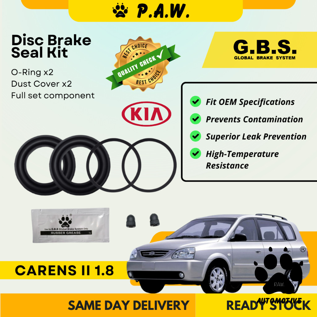GBS Disc Brake Seal Kit for Kia Carens II 1.8 2002~2006 (Rear) (Half Set)