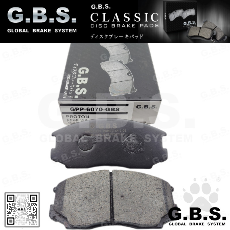 Proton Saga 12V Wira 1.5 Kembara Satria 1.3 1.5 GBS Classic Front Brake Pad Depan Brek