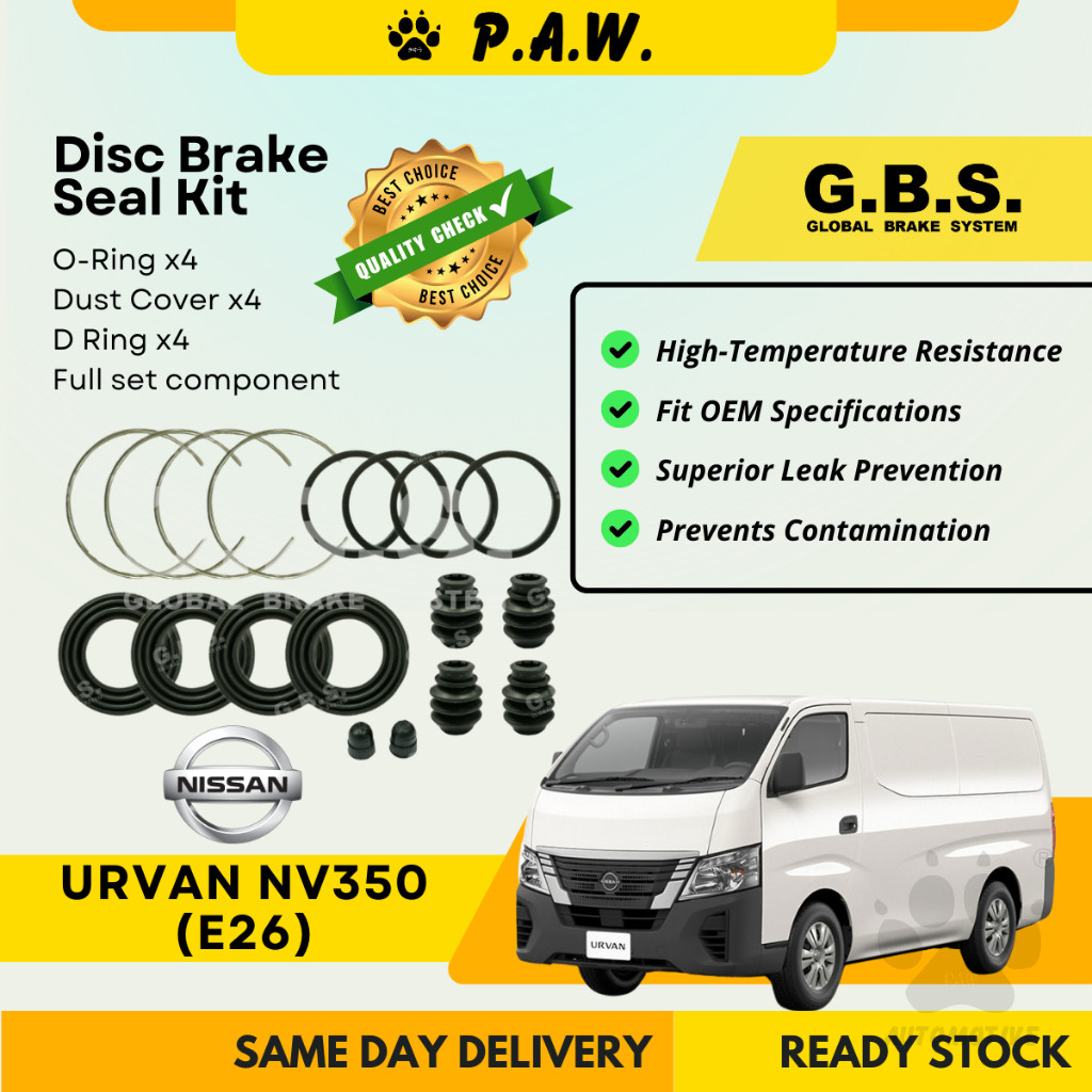 GBS Disc Brake Seal Kit For NISSAN URVAN NV350 (E26) (Front) (Full Set)