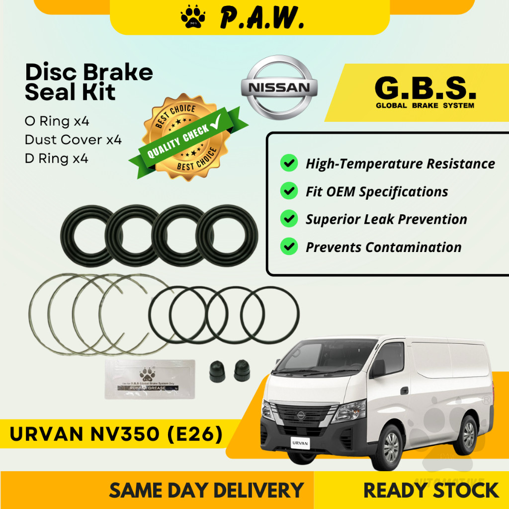 GBS Disc Brake Seal Kit For NISSAN URVAN NV350 (E26) (Front) (Half Set)
