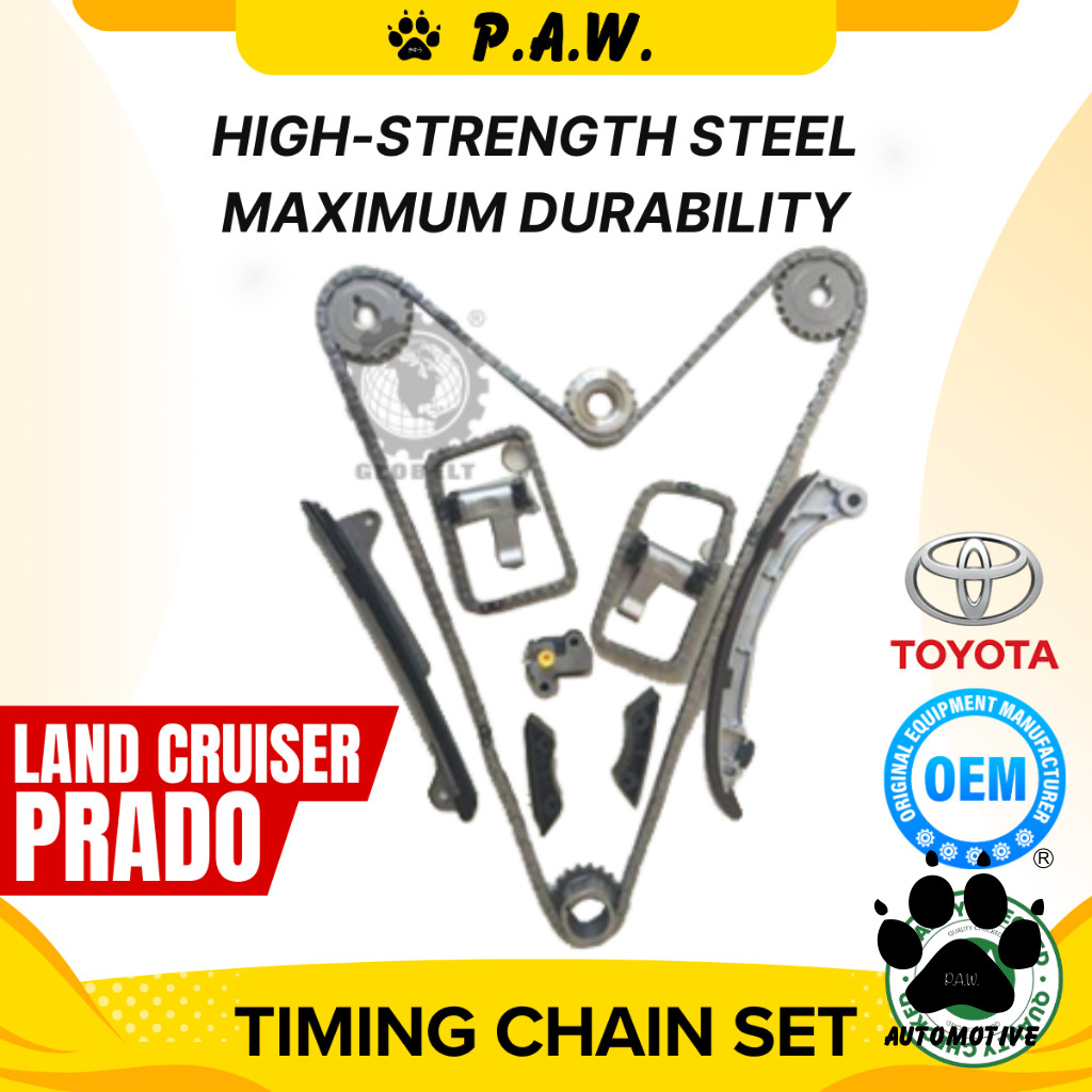 42/42/174 Toyota Land Cruiser Prado TRJ150 KDJ150, GRJ120 GRJ125 Old  1GRFE GloBelt Timing Chain Set