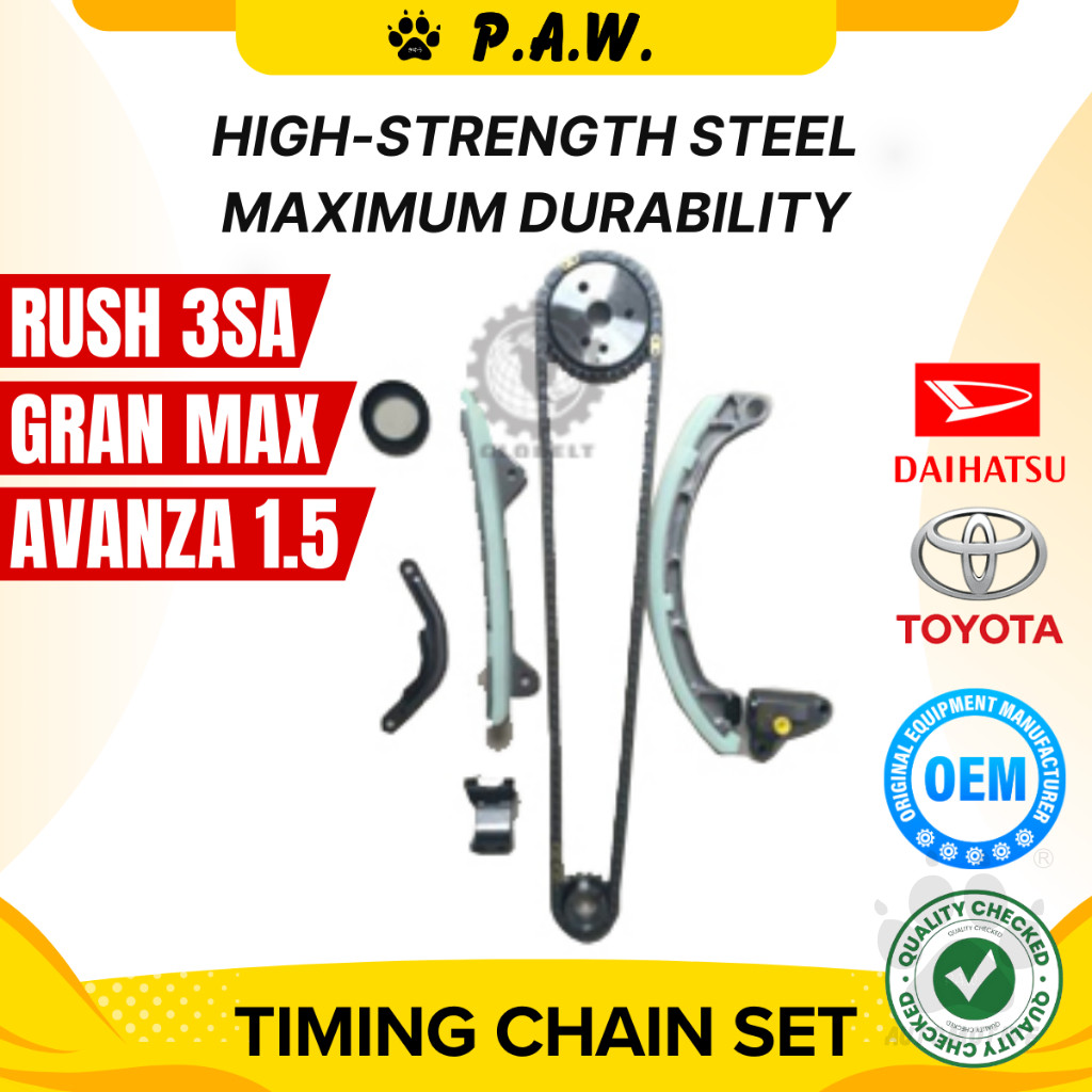 13506-23020 TY008 BZ010 132S Toyota Avanza, Rush 3SZ, Gran Max (9/Set)*S* GloBelt Timing Chain Set