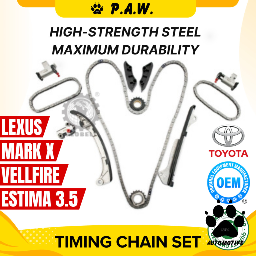 46/46/170S Toyota Vellfire, Estima GSR50 GSH20, Mark X, Lexus LS250 LS350 GloBelt Timing Chain Set