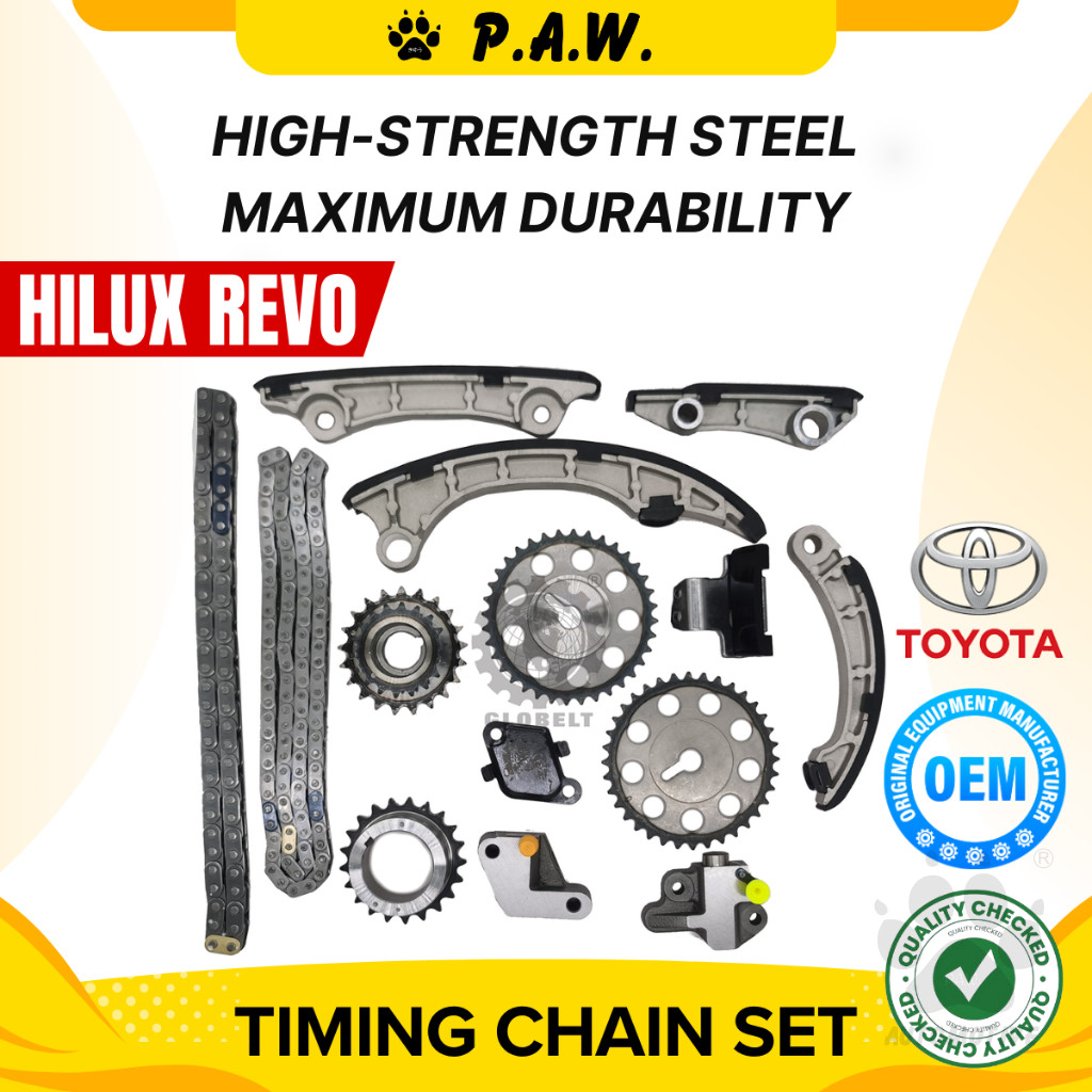 Toyota Hilux Revo GUN125 2.4 Gun126 2.8 1GDFTV 2GDFTV Chain GloBelt Timing Chain Set