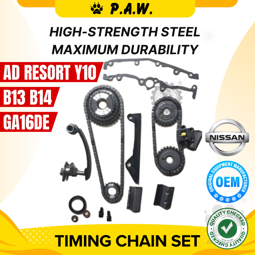 80S/54S B13 B14,Nissan Ad Resort Y10 GA16DE Damper Straight-Plastic (NS116) GloBelt Timing Chain Set