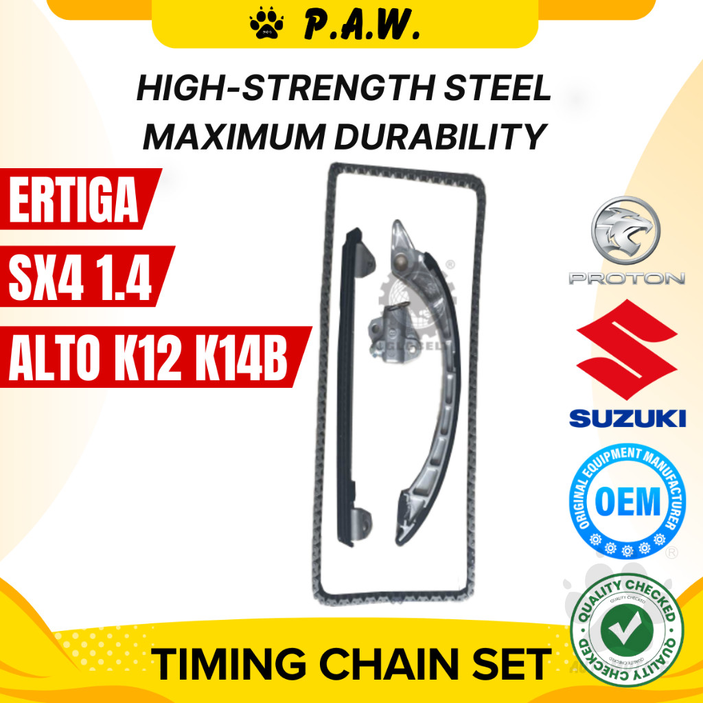 154L Proton Ertiga, Suzuki Alto K12 K14B Swift 1.4 SX4 AVI414 Chain (4/Set) GloBelt Timing Chain Set