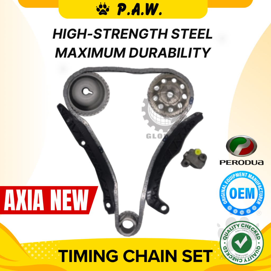 TY029A 62T Perodua Axia New 1KR (Damper-Plastic)Chain K/Set (Globelt-7/Set) GloBelt Timing Chain Set