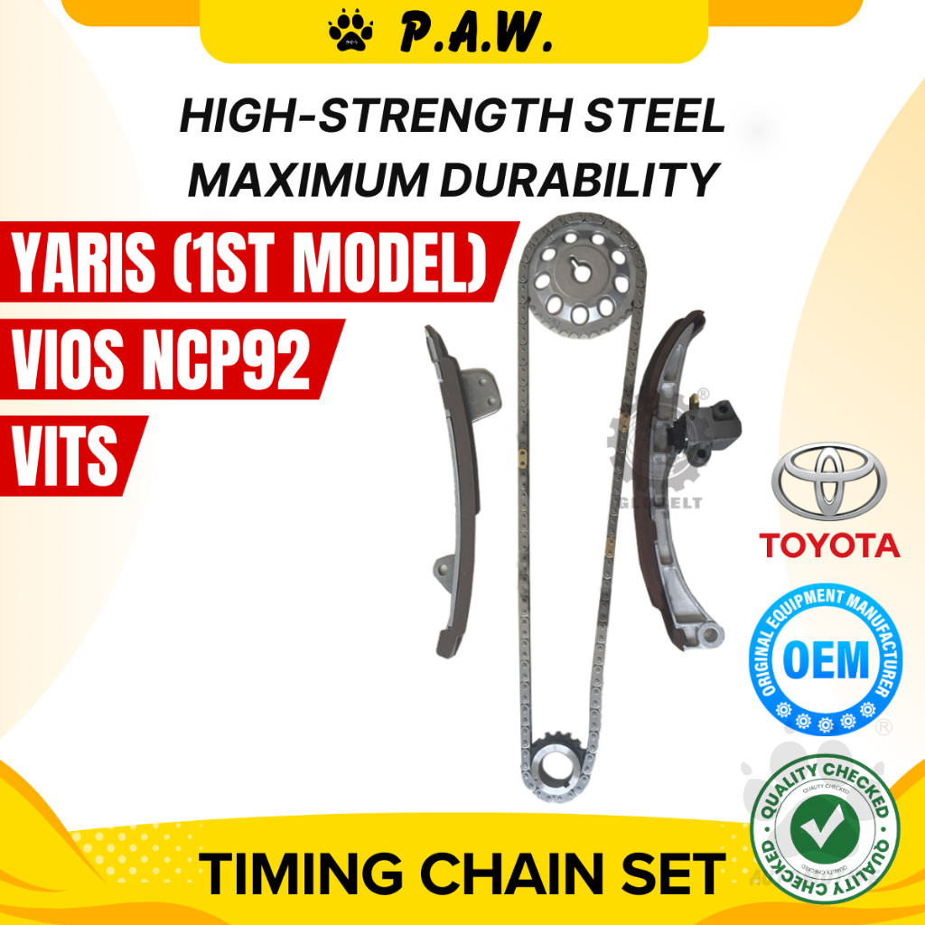 120T 2NZ Toyota Yaris (1ST Model), Vios NCP92 VITS 99-2005 Chain (7/Set) (TY156-BR) GloBelt Timing Chain Set