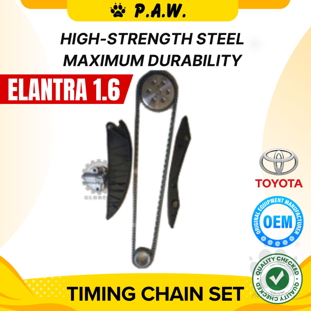 158L Hyundai Elantra 1.6 L4-GAS, G4FA G4FC Chain (4/Set) GloBelt Timing Chain Set