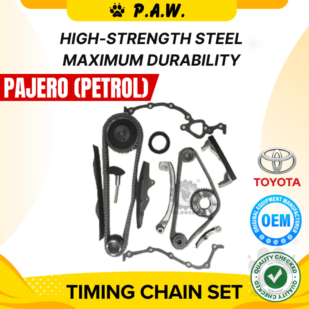 102D/90S Mitsubishi Pajero Petrol 4G52B 4G54 L047 Chain (15/Set) (Full Set) GloBelt Timing Chain Set