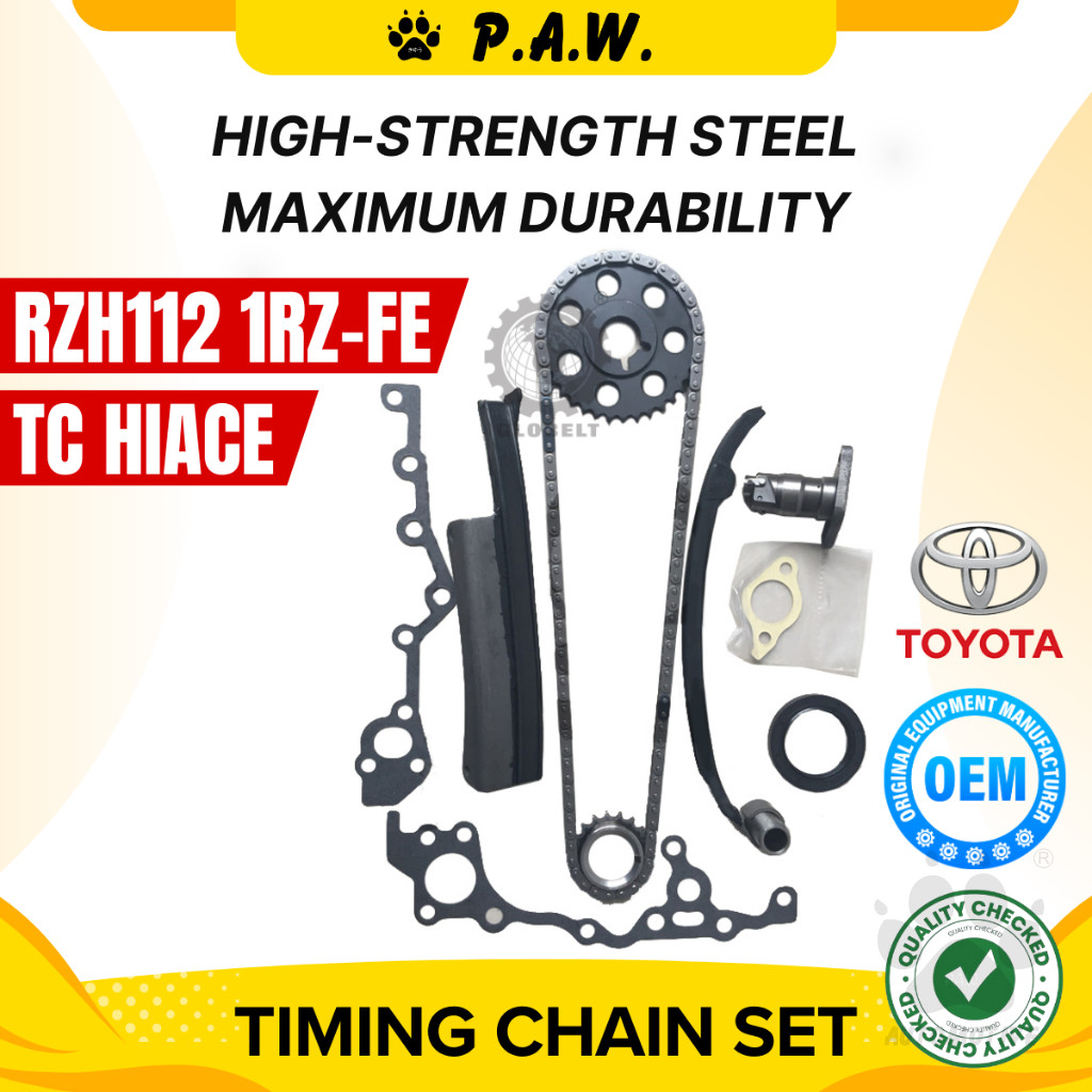 102S RZH112 2.7 1RZ-FE Toyota Hiace 1989-1995 Old 2.0 TC Chain (9/Set)(TY119/TO-16B) GloBelt Timing Chain Set