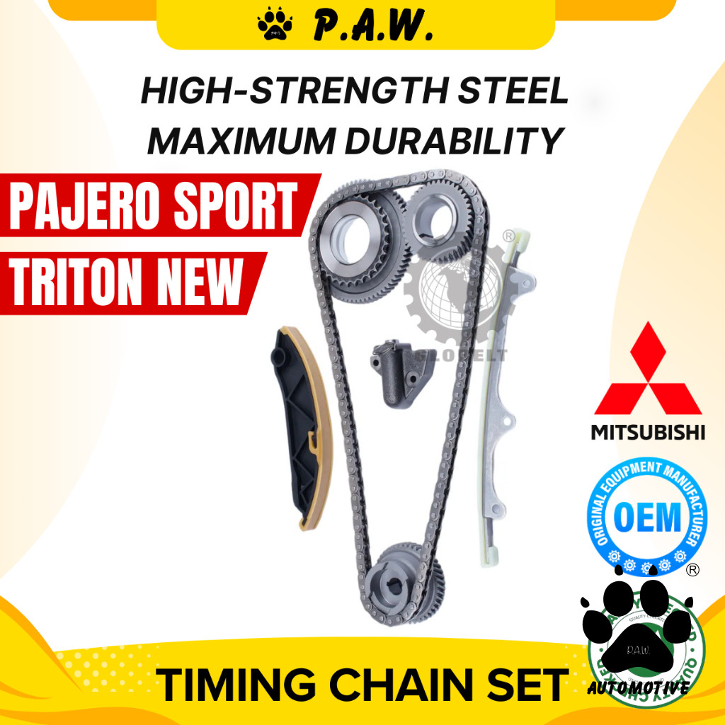 108L Mitsubishi Triton New 2.4, Pajero Sport 2015 4N15 KL1 Chain (7/Set) GloBelt Timing Chain Set