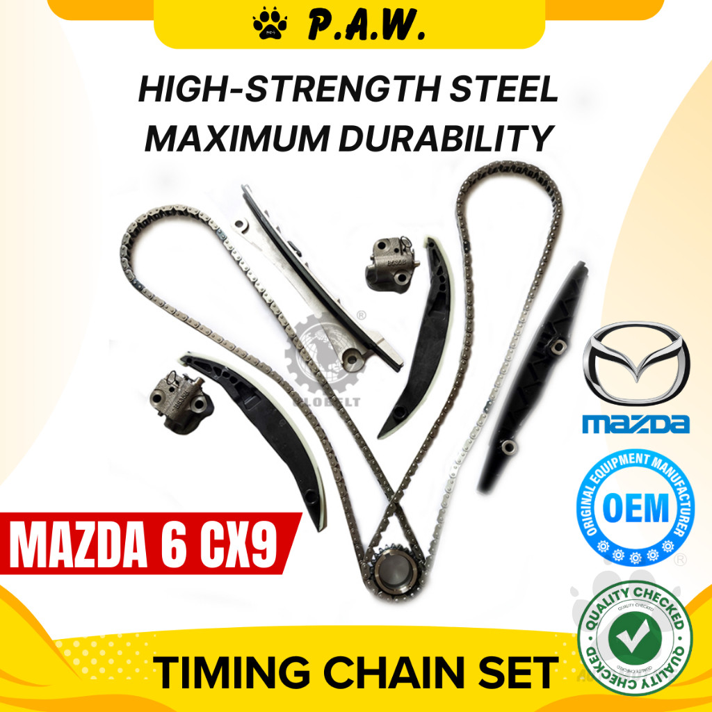 CY01-12-201 Mazda 6, CX9 V6 3.5 3.7 TC Chain (7/Set) GloBelt Timing Chain Set