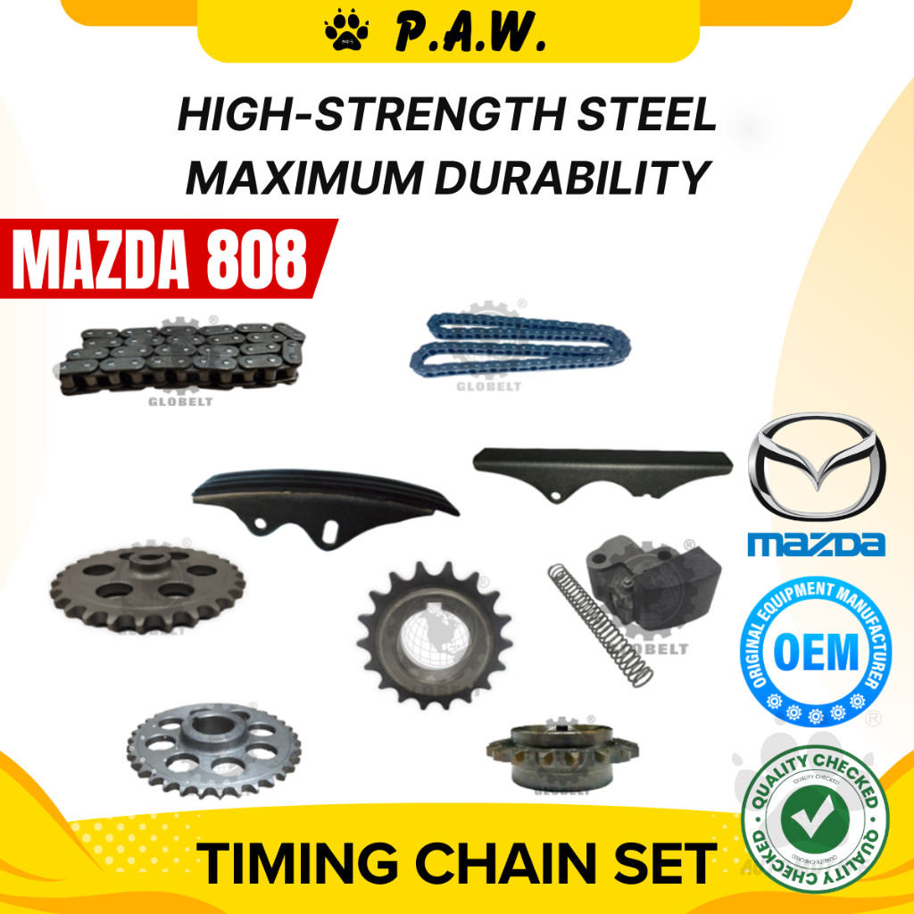 90S/44S Mazda 808 E1400 (Single) Chain (9/Set) GloBelt Timing Chain Set