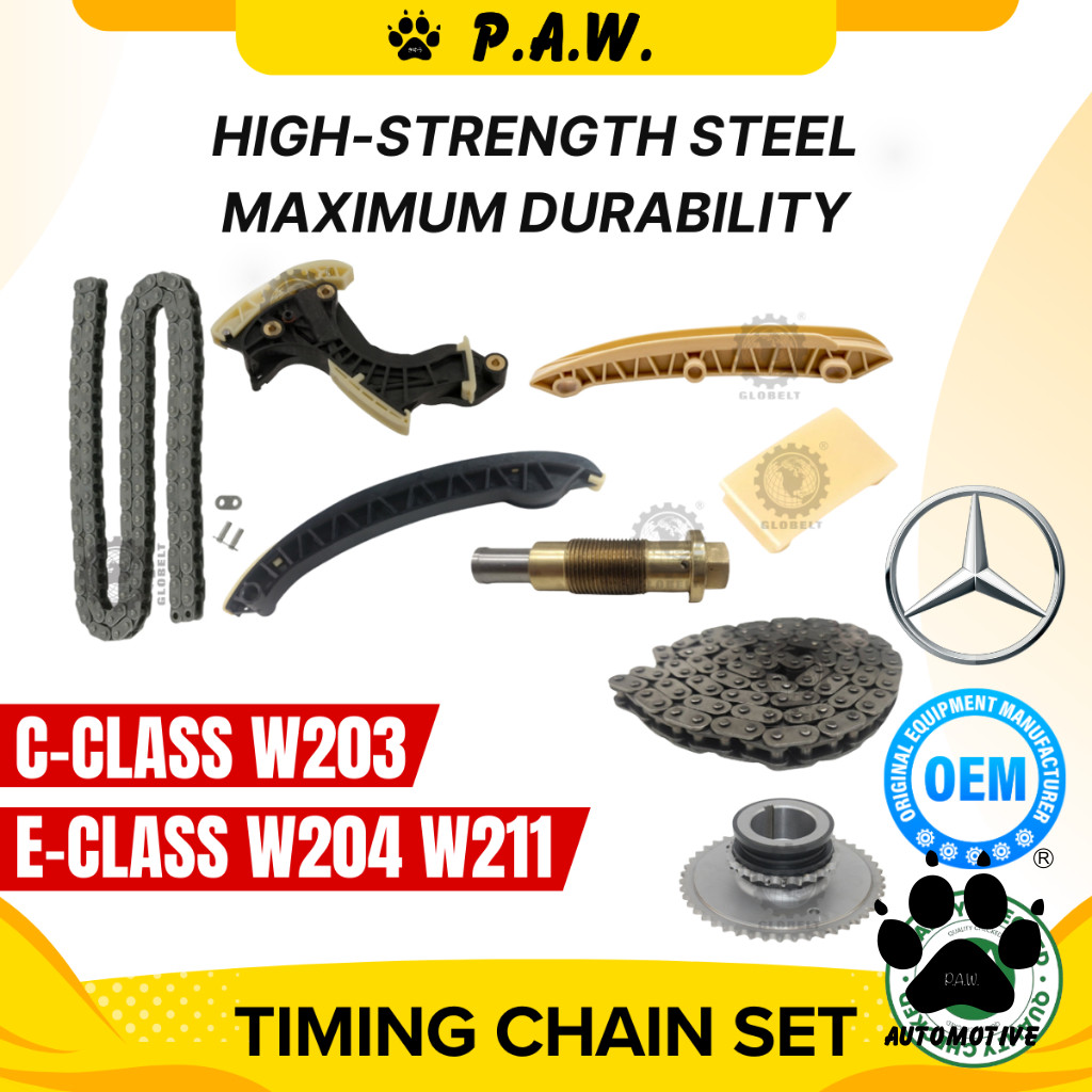 142L/106L Mercedes Benz C-Class W203, W204 E-Class W211 1.8 Petrol M271 Chain (8/Set) GloBelt Timing Chain Set